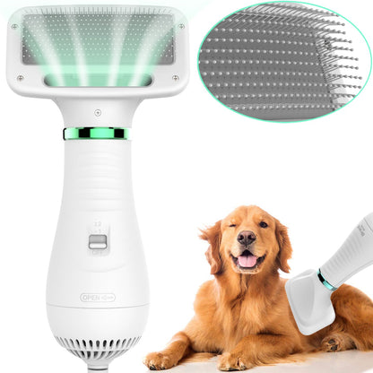 2-in-1 Pet Grooming Dryer – Stress-Free Drying & Brushing!