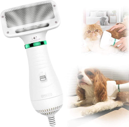 2-in-1 Pet Grooming Dryer – Stress-Free Drying & Brushing!